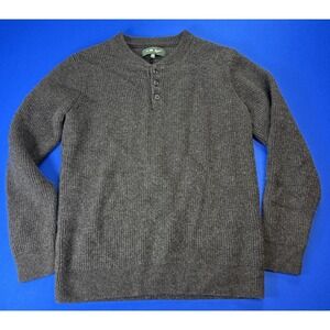Vintage Danner Waffle Knit Henley Pullover Sweater Mens Size 40 100% Merino Wool